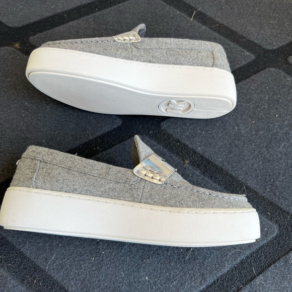 Michael Michael Kors Gray Poppy Flannel Slip On Loafers - Picture 5 of 11